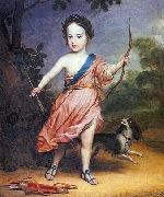 Willem III op driejarige leeftijd in Romeins kostuum